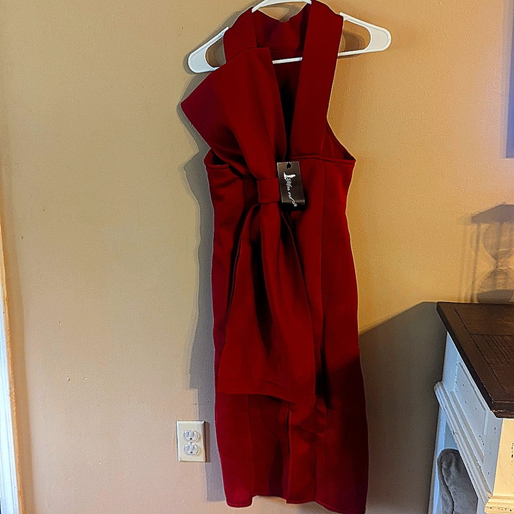 Missord Big Bow Back Halterneck  Pencil Dress